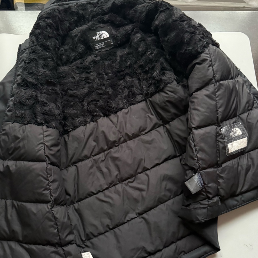 The North Face Girls Small Black Down DryVent Parka Faux Fur Hood Jacket 7/8 - Picture 4 of 9